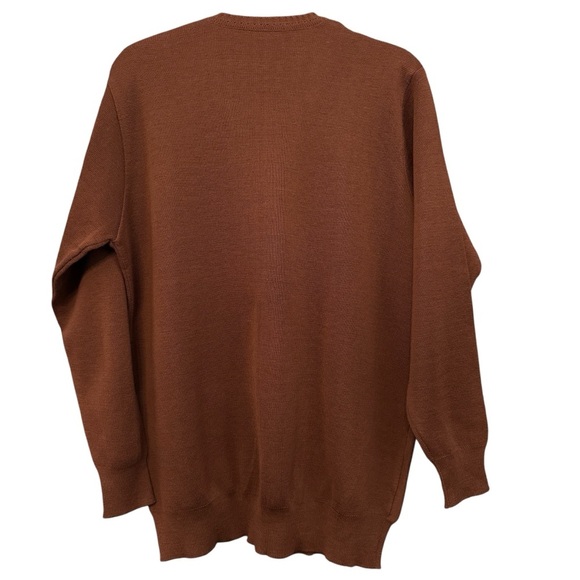 Vintage YOUXIA 100% Wool Brown Crew Neck Sweater XL/XXL - Picture 2 of 6
